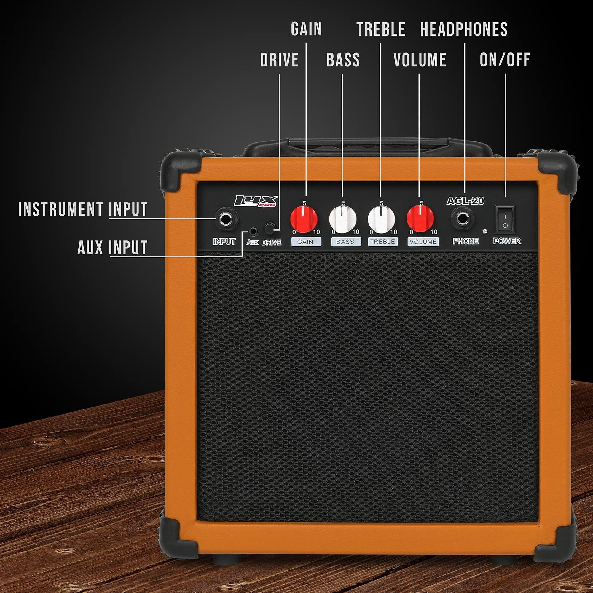 LyxPro 20W Guitar Amplifier with Built-in Speaker & Headphone Jack