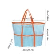 thumbnail image 3 of Extra Large Beach Tote Bag, Multi Functional Swimwear Storage Bag, Mesh Breathable Handheld Pouch for Towels Toiletries Beach Essentials, Perfect for Pool and Beach Trips, 15.7*7.9*15.7in, Blue, 3 of 6