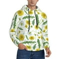 thumbnail image 2 of Sikiie Yellow Dandelions Men's Hoodie, Essentials Hoodie, Sweatshirt, Pullover Hooded Sweatshirt for Men-3X-Large, 2 of 7