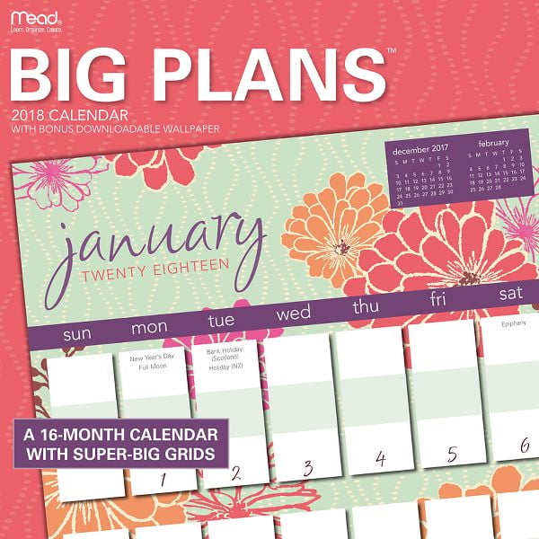 Mead Big Plans Wall Calendar Wall Calendars