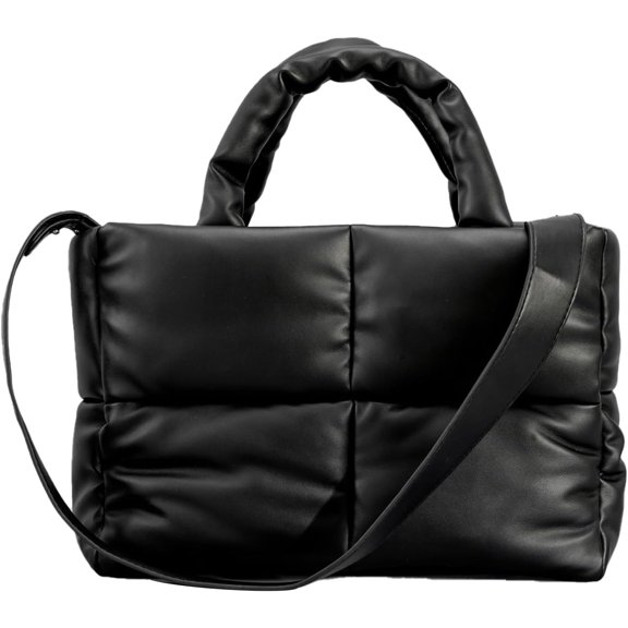 LinYooLi Puffer Tote Bag, Puffy Bags for Women Light Winter Down Cotton Padded Quilted Tote Bag Shoulder Handbags Purse