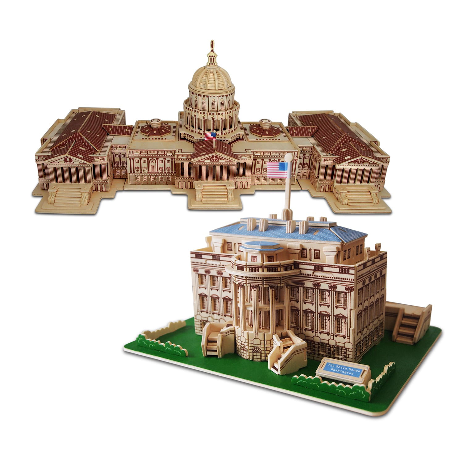 Puzzled US Capitol Wooden 3d Puzzle Construction Kit for sale online 