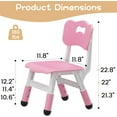 thumbnail image 2 of BOBOKY Kids Chair, 3 Level Height Adjustable Kid Chair, Plastic Toddler Chairs for Children Boys Girls Age 2-6, Suitable for Home Family Classroom Nursery Indoor Use, 2 Pack,Pink, 2 of 8