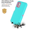 thumbnail image 3 of Moto G Stylus 2021 4G case, Takfox 3 in 1 Dual Layer Shockproof Drop Protection Outdoor Sports Tough Hybrid Bumper Rugged Rubber Cover Defend Matte Armor Phone Case Turquoise, 3 of 7