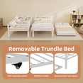 thumbnail image 5 of UIOWIO Triple Bunk Bed Twin over Twin with Trundle,Triple Twin Bunk Bed with Ladder & Guardrail,Metal Convertible Triple Bunk Bed Frame for Teen & Adult,Bedroom,Dorm,White (Mattress not included), 5 of 10