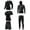Black, variant on Men Compression Workout Set 5 PCS Quick Dry Shirt Pants Shorts Tights Hoodie Jacket Clothes for Gym Outdoor Sports Running Indoor Fitness