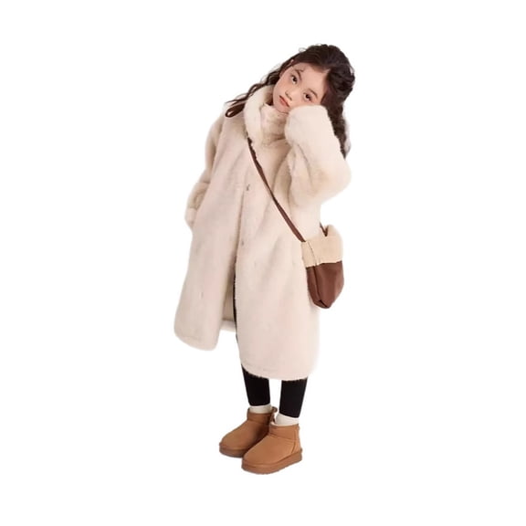 Teen Winter Coats Girls White Fluffy Jacket Jacket Cozy Warm Winter Clothes for 10-11 Years Old Girls