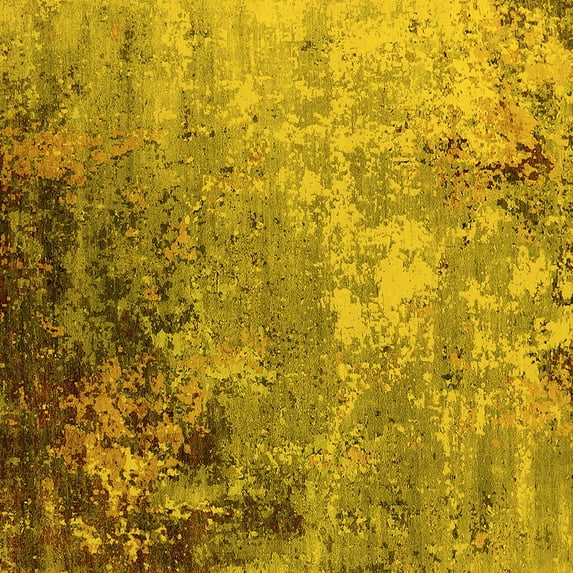 Ahgly Company Indoor Square Oriental Yellow Industrial Area Rugs, 3' Square
