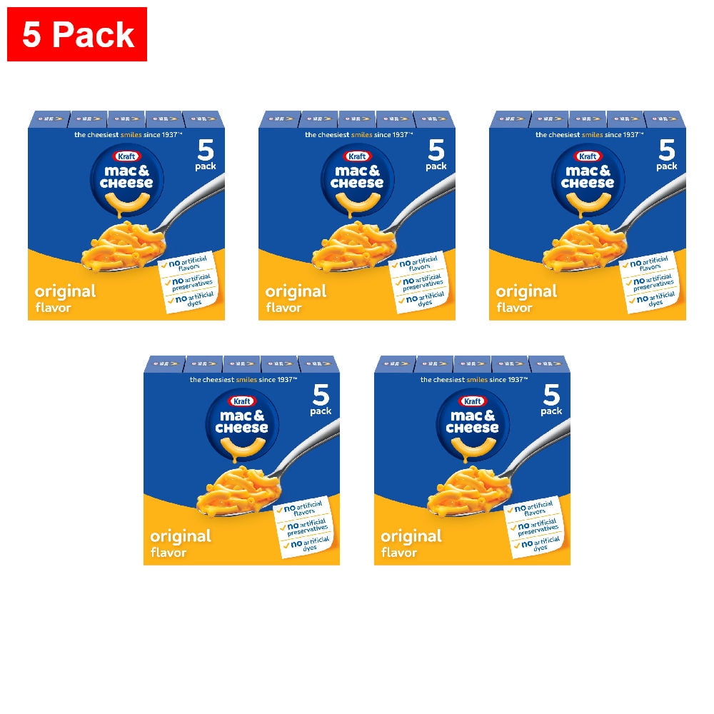 Kraft Original Mac N Cheese Macaroni and Cheese Dinner 5 ct - 5 Pack