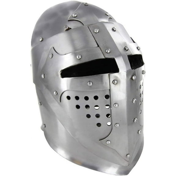 Armory Replicas Medieval Knight Great Bascinet Kettle Armor Hat: Hand-Forged Helmet Fully adjustable genuine leather lining for a comfortable fit