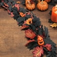 thumbnail image 4 of Realistic Fall Garland for Mantle, Ongmies 5.2Ft Fall Maple Garland with Lights – Autumn Leaves & Pumpkin Vine for Halloween, Thanksgiving & Home Decor, Halloween Pumpkin Canes, 4 of 5