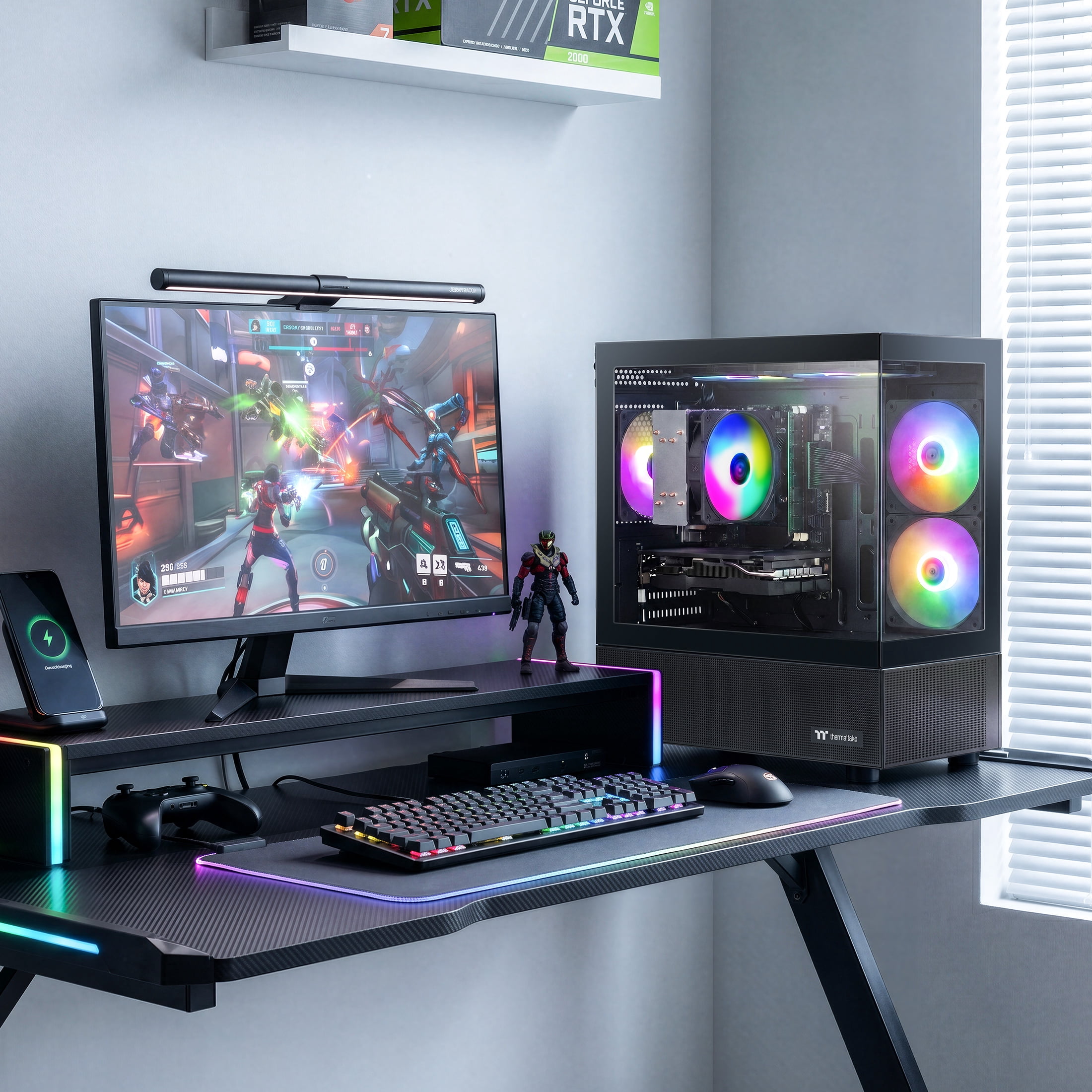 AIGAMEPC Gaming PC Desktop Computer, Intel Core i7 up to 4.0GHz, GTX 1660 Super 6GB, 16GB RAM, 512GB M.2 SSD, BX3 550W 80PLUS Bronze PSU, WiFi 5, RGB Fan x5, Windows 11 Home (Black)