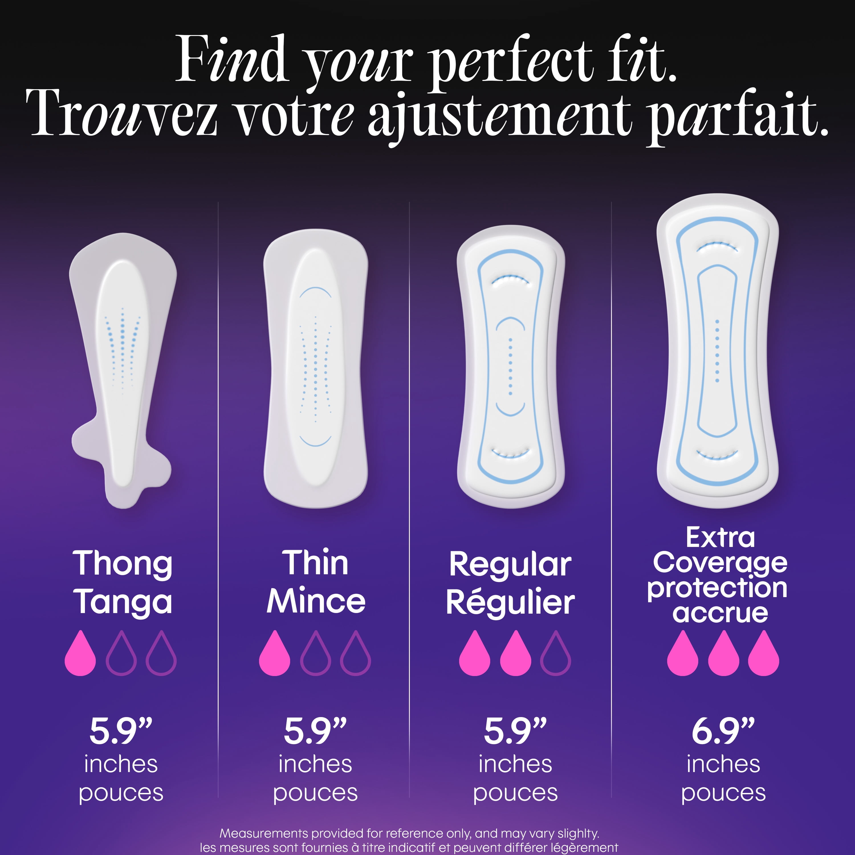 Protège-dessous pour le quotidien emballés Kotex, absorption légère, minces, 162 unités