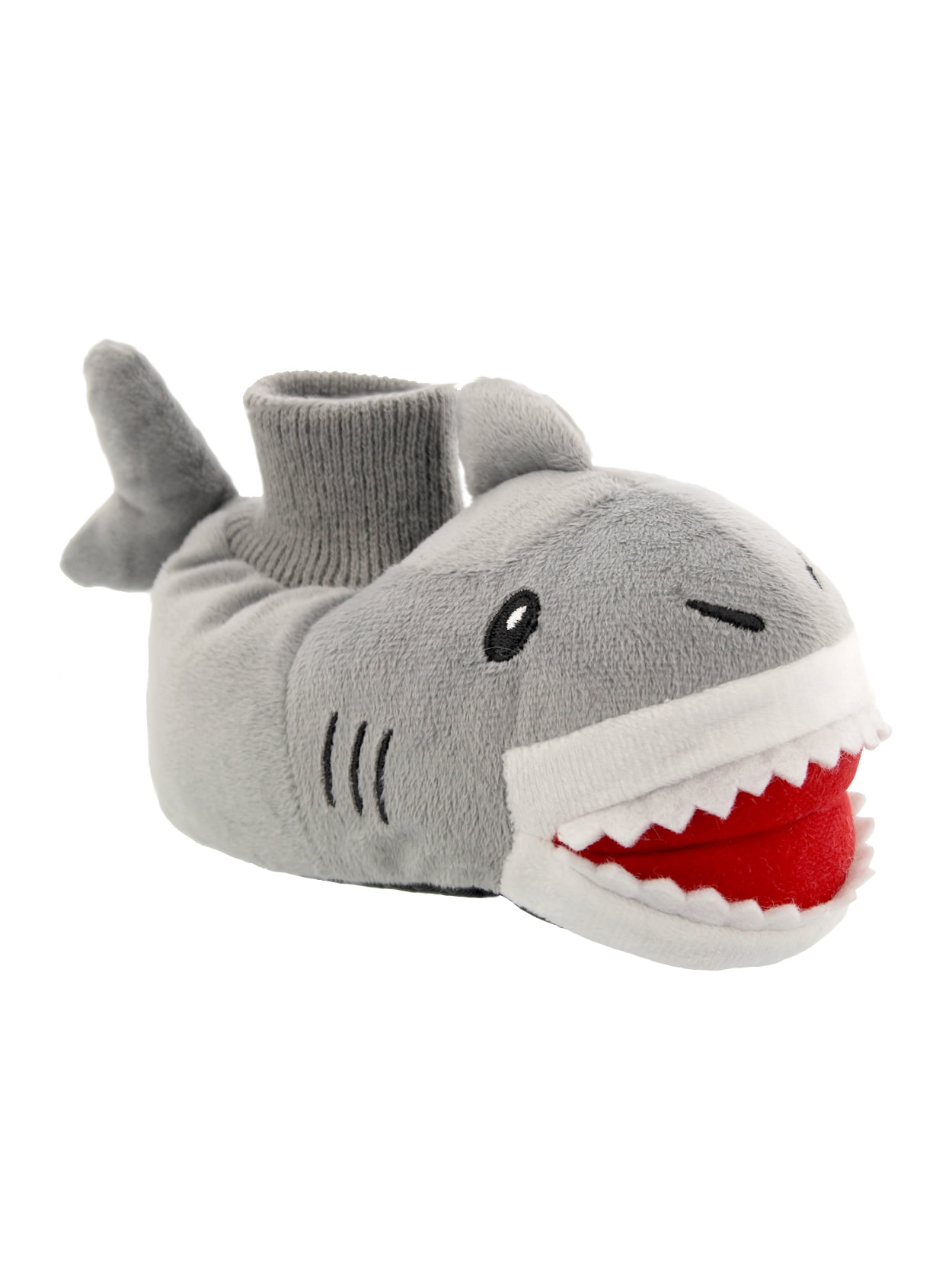 Boys Blue Shark Design Plush Fleece 3D Novelty Slippers in UK Sizes 9-3 