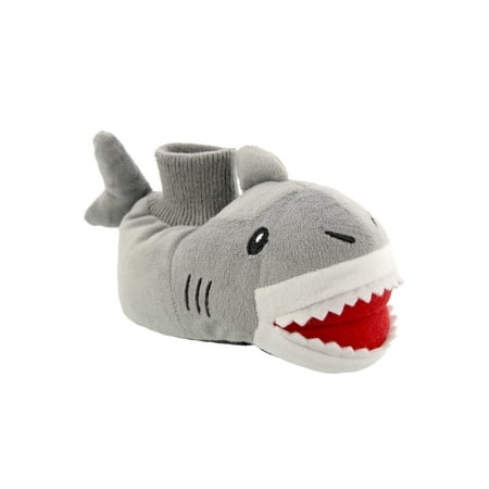 

Yankee Toy Box Plush Shark Fish Toddler Boys Sock Top Slippers 84005