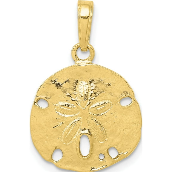10K Polished Sand Dollar Pendant Yellow Gold Material Luxury Classic Elegant Made for expressing your unique story