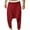 Red, variant on Men Pants Fashion Drawstring Elastic Waist Solid Color Casual Retro Nationality Length Dropped Pants Casual Pants for Men Black L