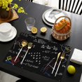 thumbnail image 3 of Math Equations Colorful Graphs Black Pattern Summer Placemats Table Placemats Set Of 6-Linen Kitchen Washable Placemats Table Mats 11.8"x17.7" Non-Slip Heat Resistant, 3 of 5