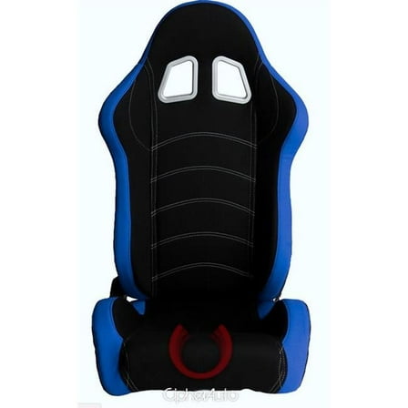 Blue & Black Cloth Racing Seats