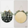 thumbnail image 5 of Wooden Round Welcome Sign for Front Door Front Porch, Hanging Banner with Artificial Green Plants Wreath for Wall Plaque Art Decro, 5 of 9