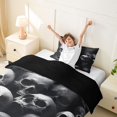 thumbnail image 2 of Homewish Halloween Candy Skull Twin Duvet Cover, Gothic Skeleton Twin Bedding, Charcoal Gray, Black Reversible 2pcs, 1 Duvet Cover and 1 Pillowcase, 2 of 5