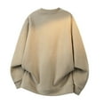 thumbnail image 3 of Men's Polar Fleece Shirt Long Sleeve Crewneck Solid Pullover Top Khaki M, 3 of 3