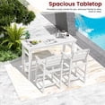 thumbnail image 7 of SERWALL 41" Outdoor Bar Table, HDPE All Weather Adirondack Outdoor Bar Height Table, White, 7 of 7