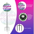 thumbnail image 2 of Large Solar Wind Spinner LED Lighting Solar Powered Glass Ball with Kinetic Wind Spinner Purple, 2 of 6