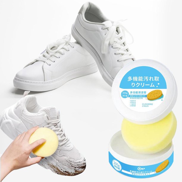 Zapatos Limpiador 200g - Quitamanchas multifuncional para zapatillas, cuero y lona - No necesita agua, fórmula suave con cepillo