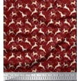 thumbnail image 1 of Soimoi Georgette Viscose Fabric Leaves & Reindeer Animal Print Fabric by the Yard 42 Inch Wide, 1 of 3
