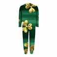 thumbnail image 6 of St. Patrick Plus Size Pajama Set for Women 2 Piece, Crewneck Long Sleeve Shirts with Pants Lucky Shamlock Clover Print Sleepwear Lightweight Holiday Pjs Fashion Trendy Lounge Set Green XXXXXL, 6 of 6