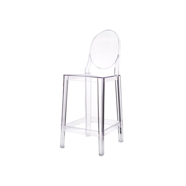 Casper Tabouret de Comptoir Transparent en Polycarbonate de Qualité Contractuelle (Ensemble de 2)