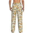 thumbnail image 3 of Picia Hippie Bee Honeycomb Mens Soft Woven Cotton Elastic Waistband Sleep Pajama Pant Lounge Sleep Pant With Pockets And Drawstring-X-Large, 3 of 9