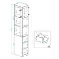 thumbnail image 6 of S-HOME 73 Inch Tall Slim Storage Cabinet Antique White with 3 Drawers and 2 Hooks for Small Spaces Media Organization and Display, 6 of 10