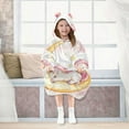 thumbnail image 2 of Unicorn Sleep Moon Oversized Wearable Blanket Hoodie Sweatshirt Flannel for Unisex Girls Boys, 2 of 7