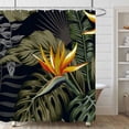thumbnail image 3 of Tropical Plant Leaf Shower Curtain, Green Leaves Jungle Botanical Farmhouse Rustic Waterproof Polyester Durable Fabric Bathtub Curtains Set with 12 Hooks for Bathroom Decor, 72" X 72", 3 of 6