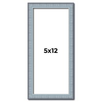 5x12 Frame Blue Scuffed Farm Board Solid Wood Picture Frame Width 0.75 Inches | Interior Depth 0.5