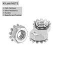 thumbnail image 4 of Uxcell 50Pack 1/4"-20 K-Lock Nut with External Tooth Washer, 304 Stainless Steel Silver, 4 of 6