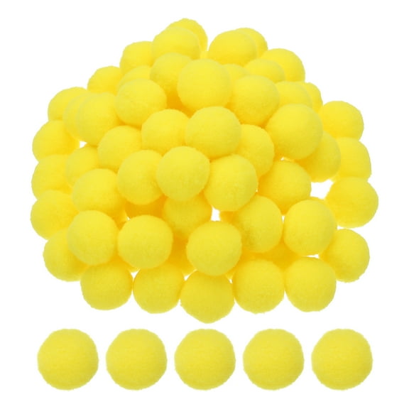 1inch Pom Poms for Crafts, 500pcs Pompoms for Crafts Puff Balls Bulk Fuzzy Balls for Hats Christmas Art DIY, Yellow