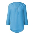 thumbnail image 7 of Dyfzdhu Long Sleeve T-shirt For Women Ladies Clothing Loose Shirt Chiffon Zipper Long Sleeves Plus Size Tops Casual Top, 7 of 7