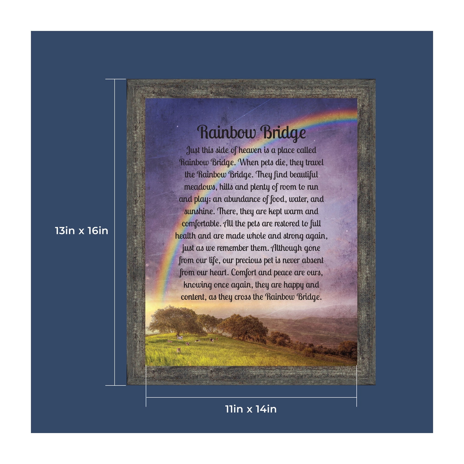 Rainbow Bridge Pet Memorial Gifts - Dog Memorial Gifts, Loss of Dog Gifts, Cat Memorial Gifts, Sympathy Gift for Loss of Pet, Pet Memorial Picture Frame, Cat or Dog Memorial Frame, 2185B - rainbow-bridge-pet-memorial-gifts-dog-memorial-gifts-loss-of-dog-gifts-cat-memorial-gifts-sympathy-gift-for-loss-of-pet-pet-memorial-picture-frame-cat-or-dog-memorial-frame-2185b