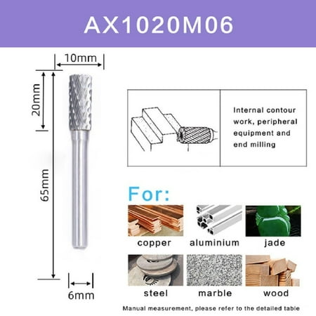 

Carbide Rotary File Milling Metal Grinding Cutter Burr Head Drill Bit 6mm Shank