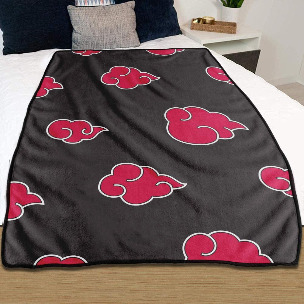 Naruto Leaf Design Bed Blanket [Black, 45 x 60 inches] Anime Blanket