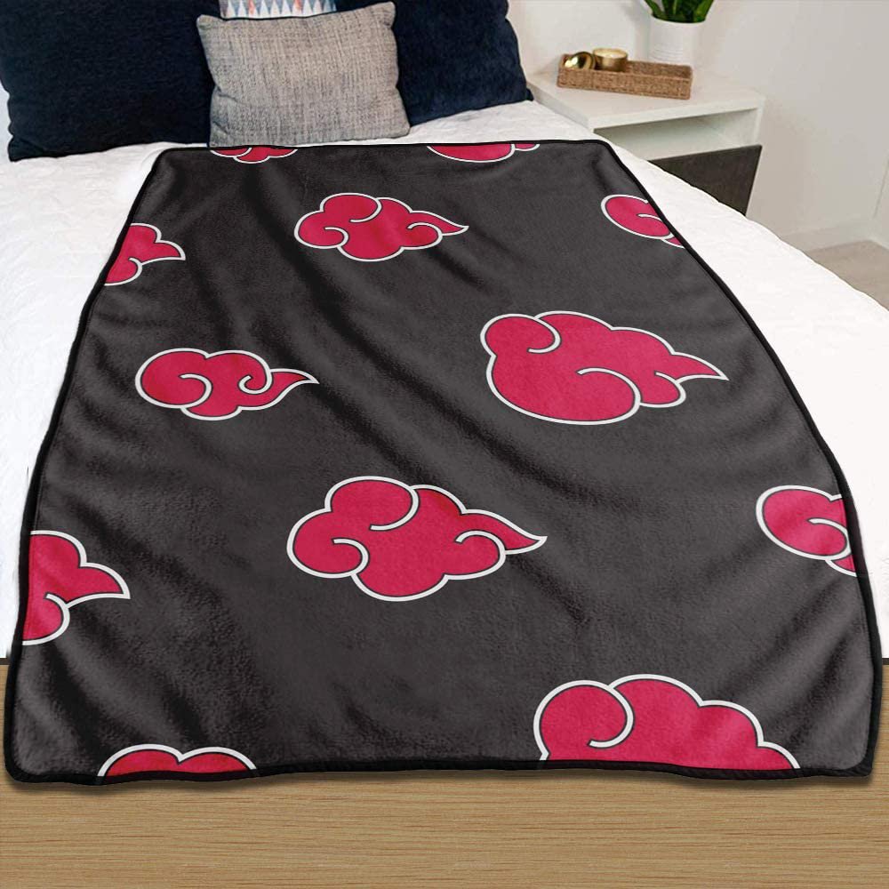 Naruto Leaf Design Bed Blanket [Black, 45 x 60 inches] Anime Blanket