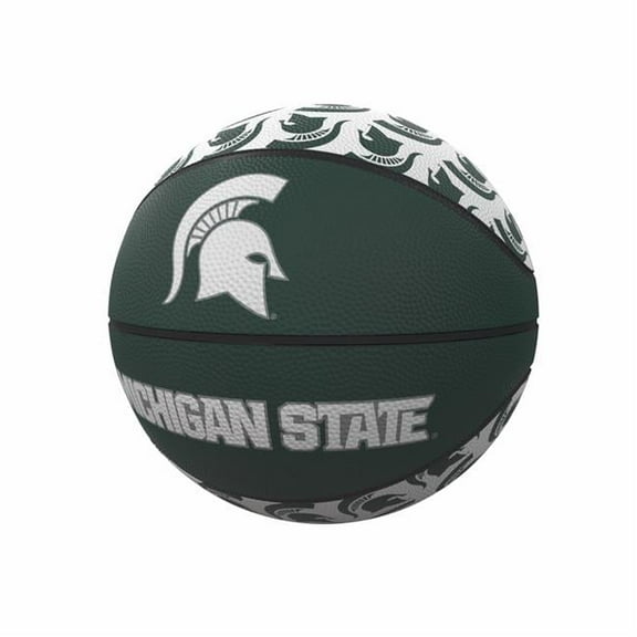 Logo Brands 172-91MR-1 MI State Repeating Logo Mini-Size Rubber Basketball