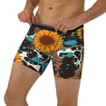 thumbnail image 3 of Xecao Vintage Sunflowes Print Boxer Briefs for Men's Stretch Moisture-Wicking Underwear, Mid-Rise Classics breathable fabric, 3 of 7