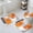 Orange, variant on Burnt Orange Grey Bath Mat 3 Piece Bathroom Rug Set, Modern Oil Painted Abstract Art Non Slip Bath Rug Contour Mat and Toilet Lid Cover, Absorbent Shower Mats Soft Bath Rugs and Mats Sets