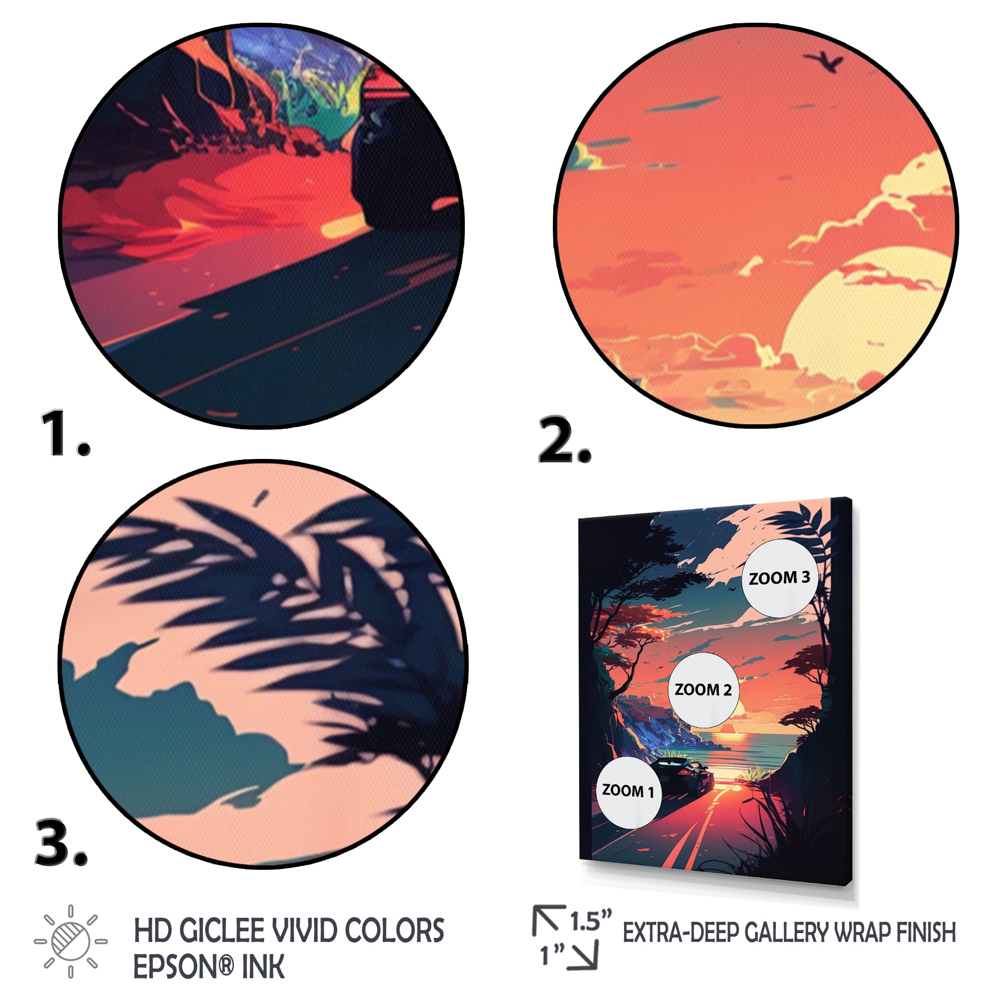 Designart Road To The Sunset V Canvas Wall Art