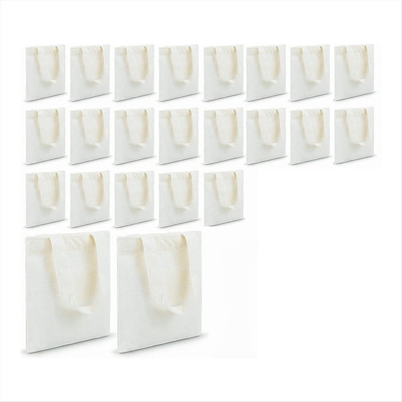 Rollbacks & More 24 Pcs Mini Tote Bag Blank Canvas Bags Reusable Grocery DIY Sacks Goody for Kids