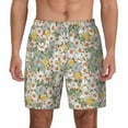 thumbnail image 2 of Picia Daisy pattern Mens Swim Trunks with Compression Liner Stretch Beach Shorts Quick Dry with Zipper Pockets No-Chafing Board Shorts-X-Large, 2 of 9